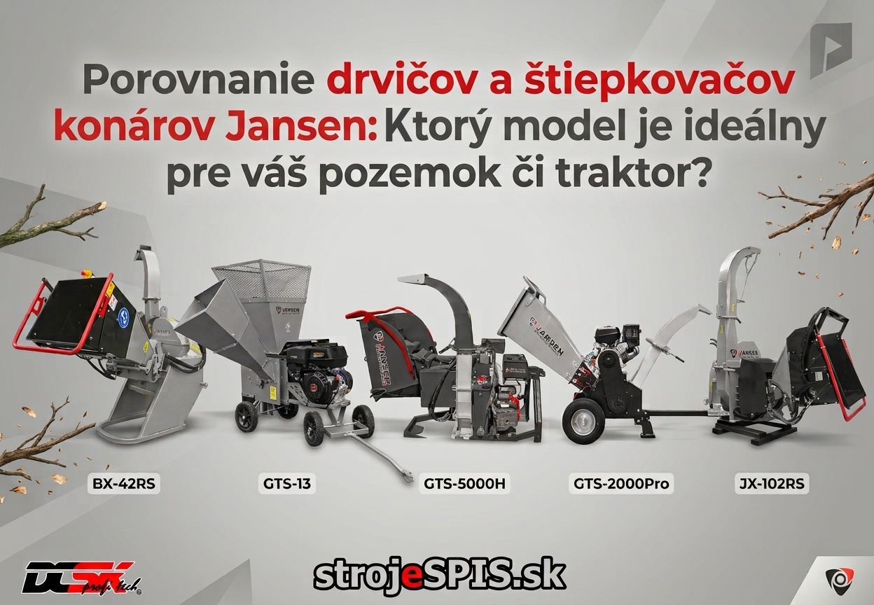 Porovnanie drvičov - štiepkovačov Jansen od DCSK s.r.o.