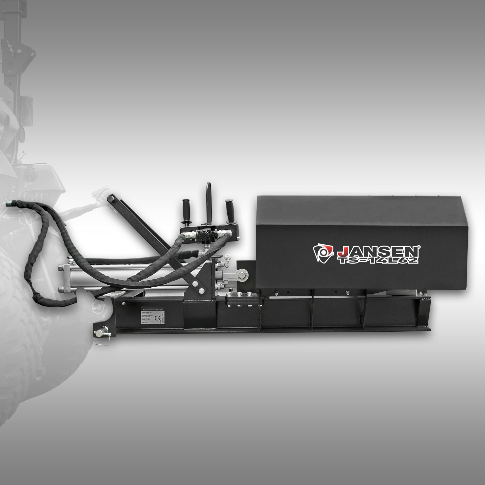 Štiepačka dreva Jansen TS-14L62, ležiaca pre traktor, hydraulická, 14 t