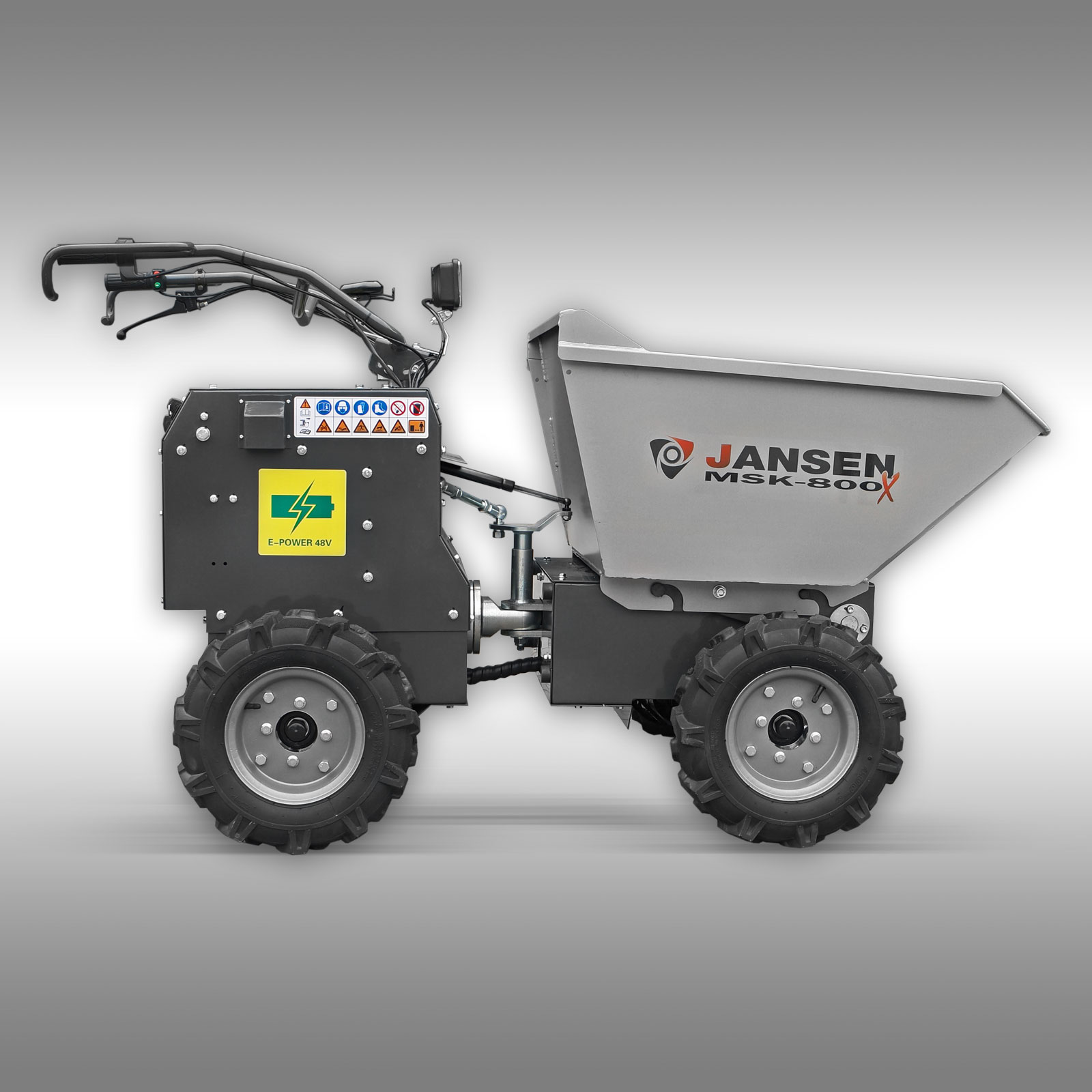 Jansen MSK-800X 4x4 Kĺbový kolesový elektrický dumper, 800 W elektromotor