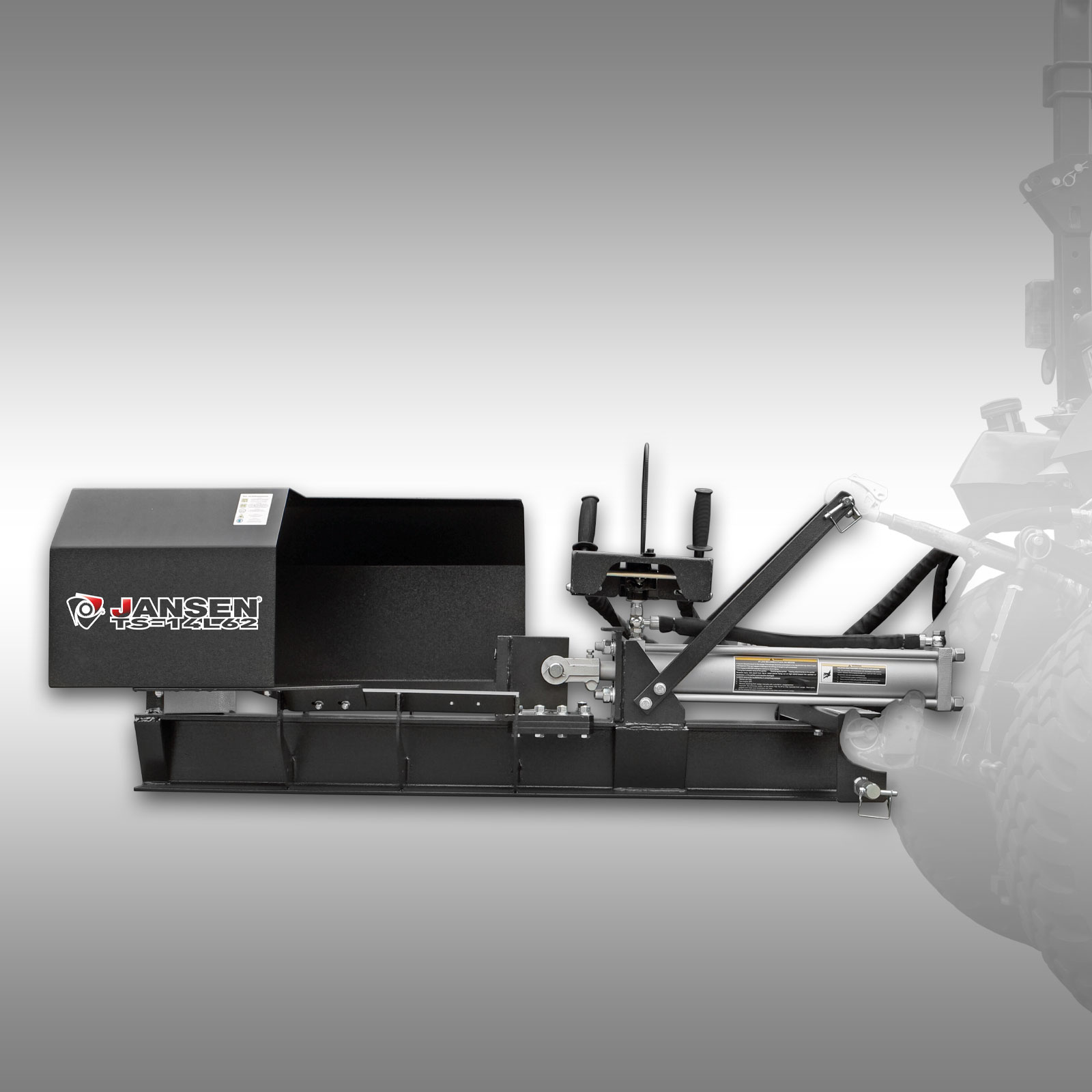 Štiepačka dreva Jansen TS-14L62, ležiaca pre traktor, hydraulická, 14 t