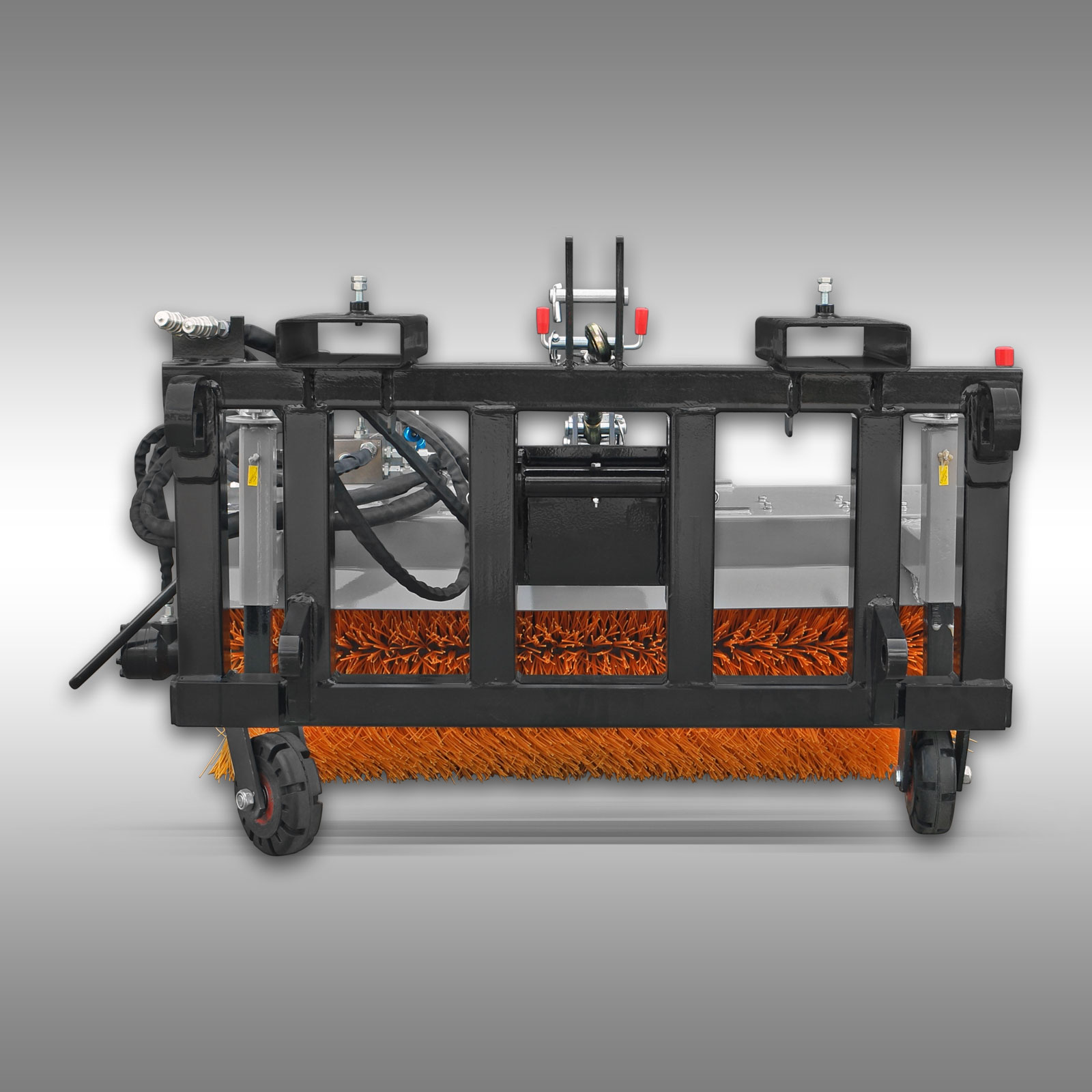 Traktorová zametacia kefa Jansen JK-130, univerzálna metla na čelný nakladač, Euro držiak, KAT.1+2, paletová vidlica