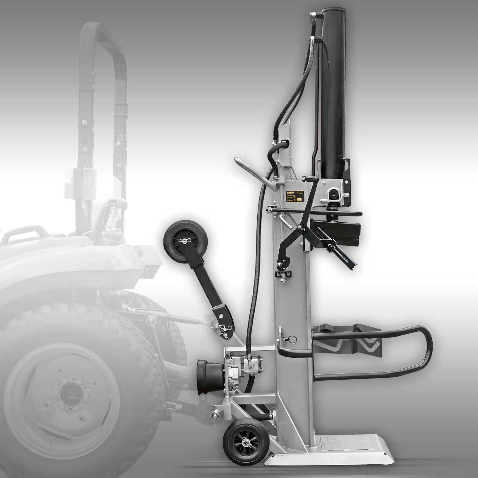 Štiepačka dreva Jansen TS-30, 30 t (PTO), stojaca, so zdvihákom dreva